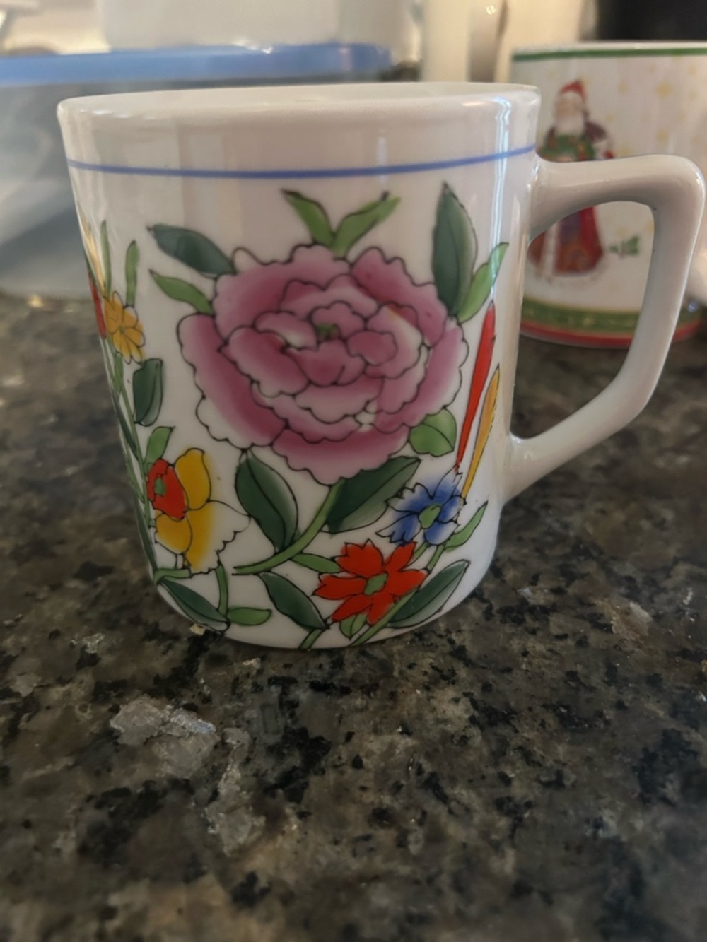 vintage Williams-Sonoma IDG floral botanical coffee mug